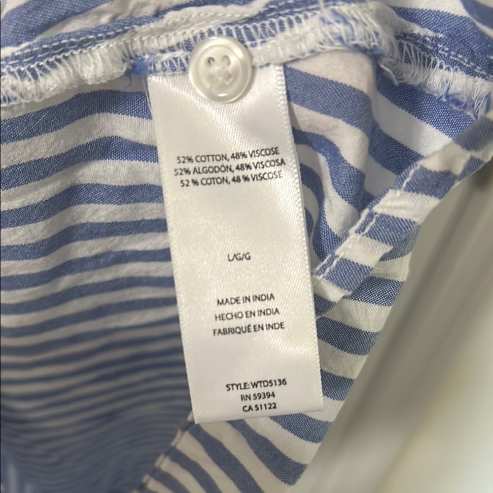 beachlunchlounge Blue and White Striped Midi Dress - Picture 5 of 5